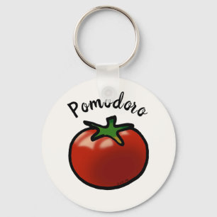 Rustic Pomodoro Italian Tomato Graphic Key Ring
