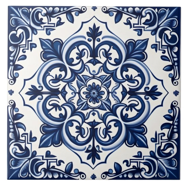 Rustic Portuguese Mediterranean Style Ceramic Tile (Front)