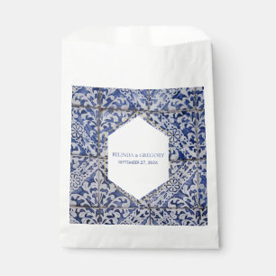 Rustic Portuguese Tiles Wedding Favour Bag