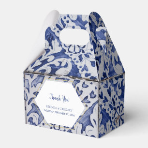 Rustic Portuguese Tiles Wedding Favour Box