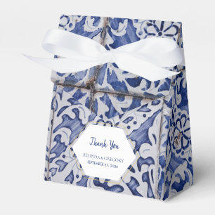 Rustic Portuguese Tiles Wedding Favour Box
