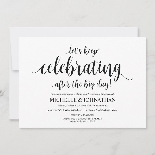 Rustic Post Wedding Brunch Invitation Card (Front)
