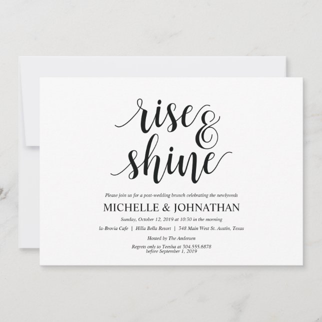 Rustic Post Wedding Brunch Invitation Card (Front)