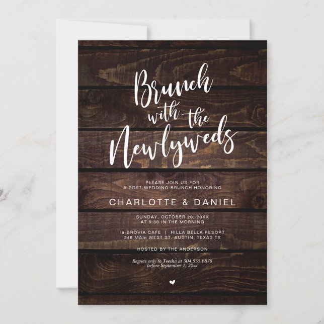 Rustic Post wedding, Brunch with the newlyweds Invitation (Front)