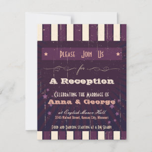Rustic Poster: Aubergine Dream Reception Only Invitation