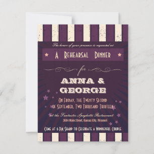 Rustic Poster: Aubergine Dream Rehearsal Dinner Invitation