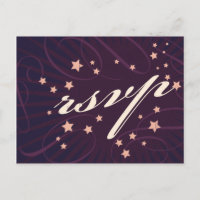 Rustic Poster: Aubergine Purple Wedding RSVP