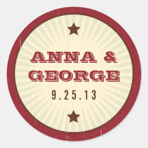 Rustic Poster: Chocolate Burgundy Sticker Seal