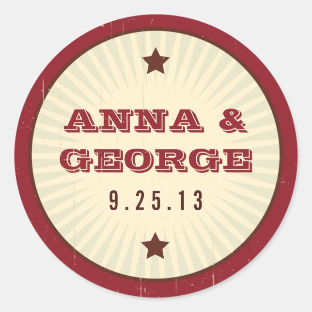 Rustic Poster: Chocolate Burgundy Sticker Seal (Front)