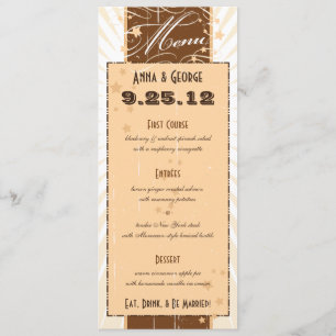 Rustic Poster: Cream & Brown Custom Wedding Menu