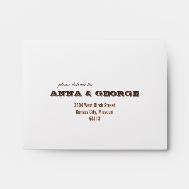 Rustic Poster: Cream & Brown Printed A2 Envelope (Front)