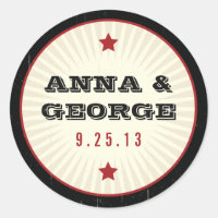 Rustic Poster: Red & Black Sticker Seal