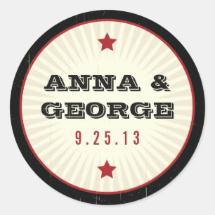 Rustic Poster: Red & Black Sticker Seal