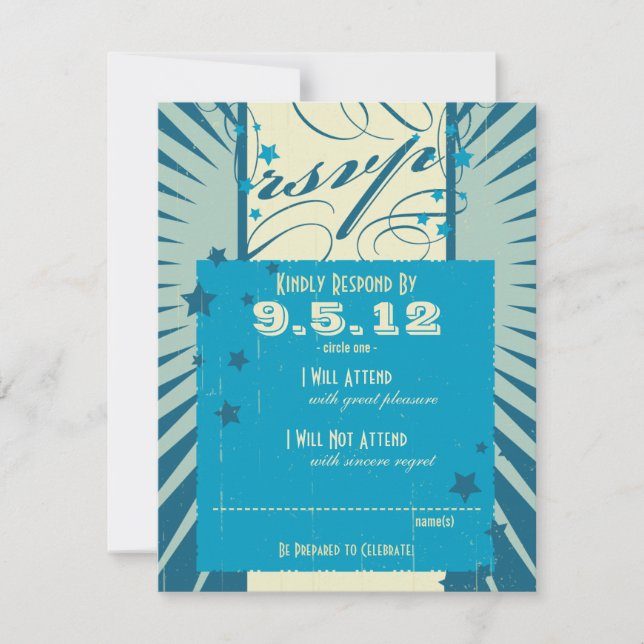 Rustic Poster: Sandy Beach Wedding RSVP Card (Front)
