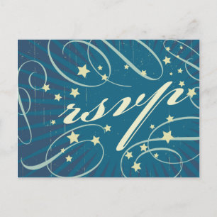 Rustic Poster: Sandy Beach Wedding RSVP Invitation Postcard