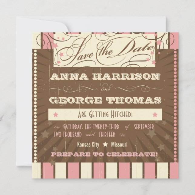 Rustic Poster: Strawberry Mousse Save the Date (Front)