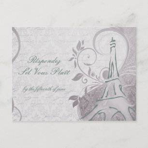 Rustic Poster: Subtle Teal & Purple RSVP Invitation Postcard