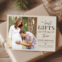 Rustic Pregnancy Announcement Christmas Card