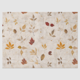 Rustic Pressed Leaves Pattern –Autumn Botanical 10 Tissue Paper