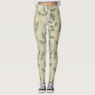 Rustic Pressed Leaves Pattern– Autumn Botanical 11 Leggings