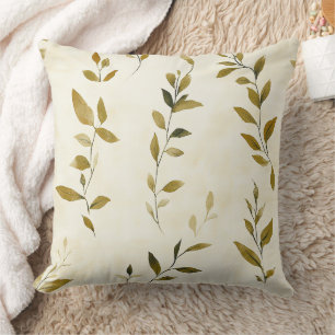 Rustic Pressed Leaves Pattern – Autumn Botanical 2 Cushion
