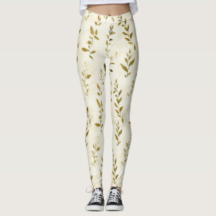 Rustic Pressed Leaves Pattern – Autumn Botanical 2 Leggings