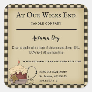 Rustic Primitive Country Candle Product Labels 