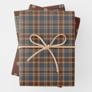 Rustic Primitive Country Homespun and Checks  Wrapping Paper Sheet