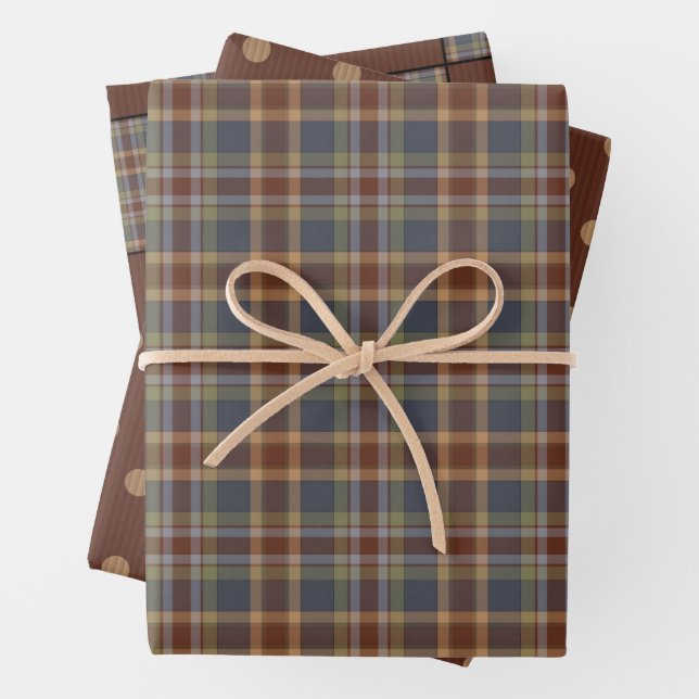 Rustic Primitive Country Homespun and Checks  Wrapping Paper Sheet (In situ)