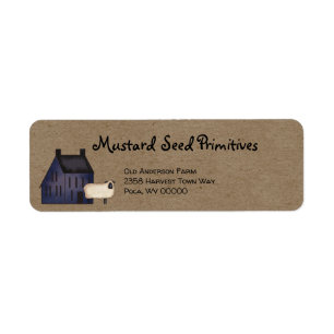 Rustic Primitive Country Saltbox Return Address   Return Address Label