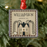 RUSTIC PRIMITIVE SALTBOX FAMILY NAME PERSONALIZED