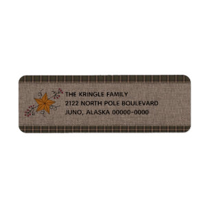 Rustic Primitive Star with Pip Berries  Label Return Address Label