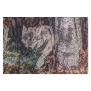 Rustic Primitive Wilderness Wild Wolf Tissue Paper