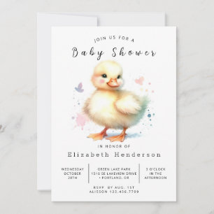 Rustic Printable Duck Baby Shower Invitation