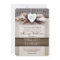 Rustic Printed Burlap Heart Initial Wedding Invite