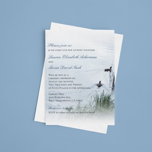  ©  Rustic Pristine Lakeside Wedding Custom Invitation (Creator Uploaded)