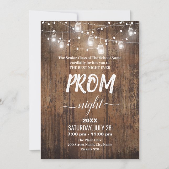 Rustic Prom Invitation (Front)