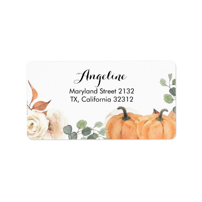 Rustic pumpkin Address Label (Front)