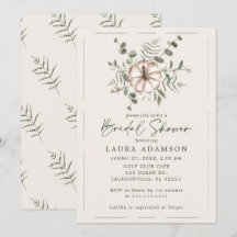 Rustic Pumpkin and Green Leaves Bridal Shower