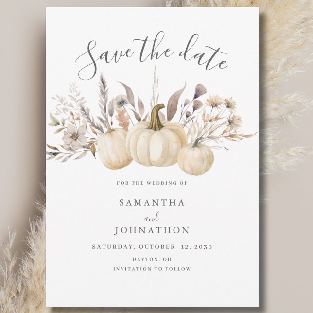 Rustic Pumpkin Autumn Wedding  Save The Date (Creator Uploaded)
