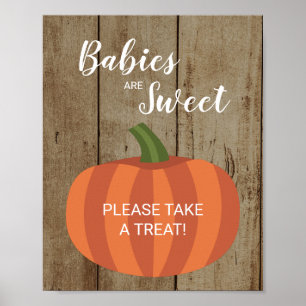 Rustic Pumpkin Babies Are Sweet Fall Baby Shower Poster