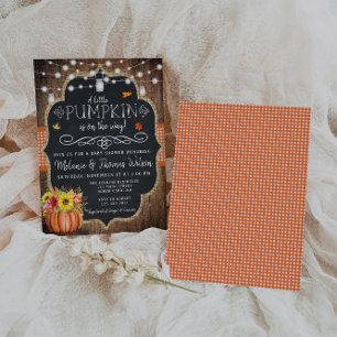 Rustic Pumpkin Fall Baby Shower Invitation