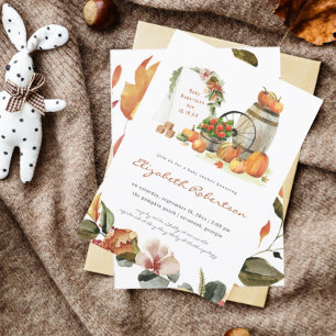 Rustic Pumpkin Fall Baby Shower Invitation