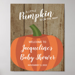 Rustic Pumpkin Fall Baby Shower Welcome Sign