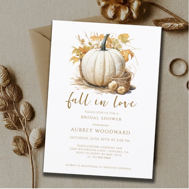 Rustic Pumpkin Fall Bridal Shower Invitation (Creator Uploaded)