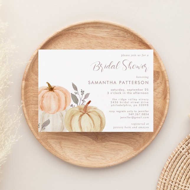 Rustic Pumpkin Fall Foliage Bridal Shower Invitation (Creator Uploaded)