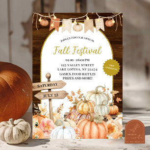 Rustic Pumpkin Fall Harvest Festival Invitation
