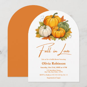 Rustic Pumpkin Fall in Love Bridal Shower Invitation