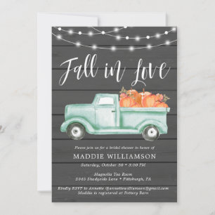 Rustic Pumpkin Fall in Love  Bridal Shower Invite