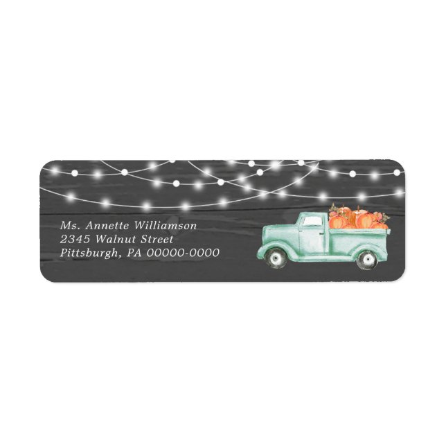 Rustic Pumpkin Fall in Love Return Address Label  (Front)